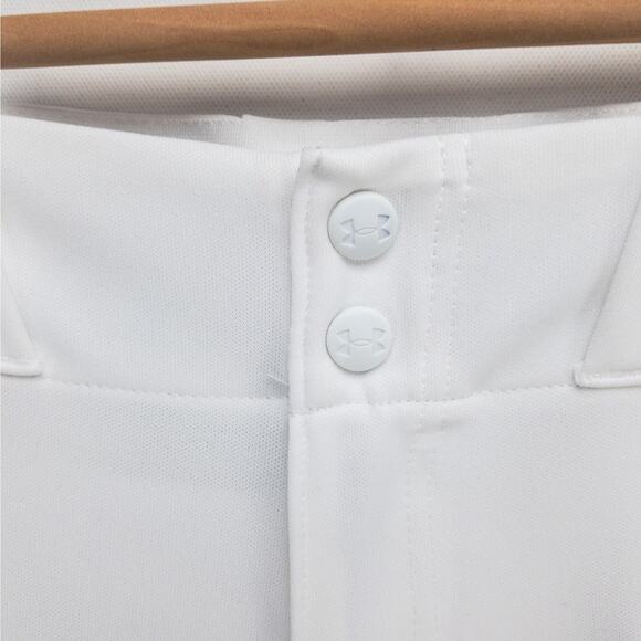 Under Armour HeatGear Track Pants Men’s L 32" Inseam White Reinforced Knees Logo - Picture 2 of 12